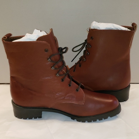 Eddie Bauer NEW Lug Sole Lace Up Leather Boot Women's 10 Burgundy USA 🎉HPx2🎉 - Picture 3 of 16